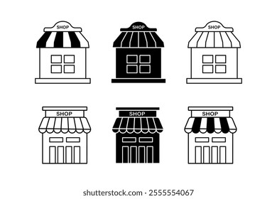 Online Shop Building Icon Set for Your Convenience Store, Best Icons for Online Convenience Store Shop Construction, shop, icons, online, store, e-commerce, marketplace, business, service, discount