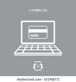 Online shop button - Credit card - Vector flat icon