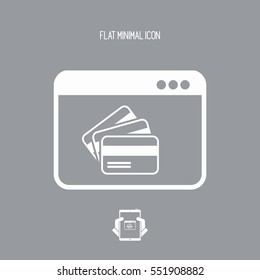 Online shop button - Credit card - Vector flat icon