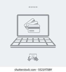 Online shop button - Credit card - Vector flat icon