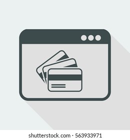 Online shop button - Credit card - Vector flat icon