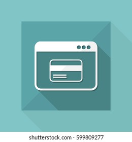 Online shop button - Credit card - Vector flat icon
