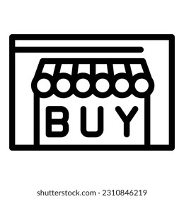 Online shop buy icon outline vector. Earn bank. Making wallet