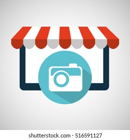 online shop camera photographic design icon vector illustration eps 10