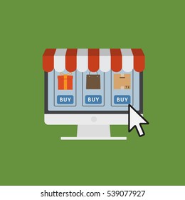 Online Shop Concept, E-Commerce Internet Store Illustration