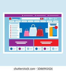 Online shop concept. Online shopping. Vector illustration 