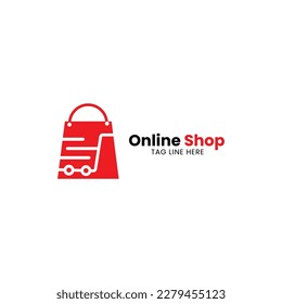 online shop creative logo design vector image