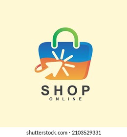 Online shop with cursor click logo design