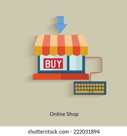 Online shop design,clean vector