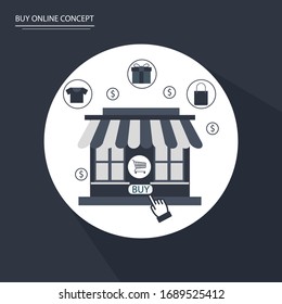 Online shop. Digital Marketing store E-commerce shopping concept.