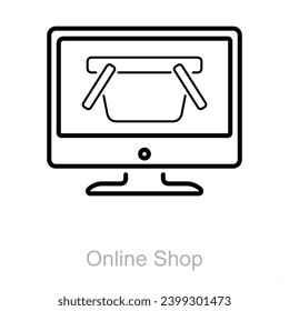 Online Shop and ecommerce icon concept