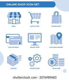 Online shop and e-commerce icon set