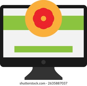 Online Shop Ecommerce Icon Vector Flat ILlustration