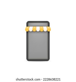 tienda en línea, aplicaciones móviles de comercio electrónico, viernes negro. símbolo de smartphone. 3 d y diseño conceptual realista. elemento de diseño