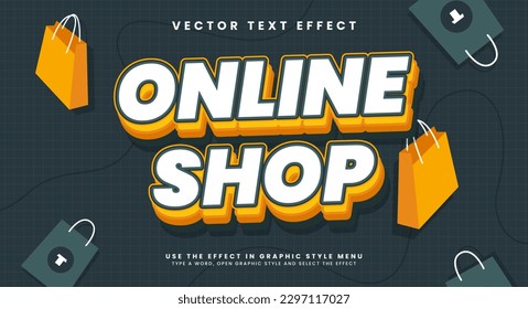 Efecto estilo de texto editable para tienda en línea. Efecto de texto vectorial.