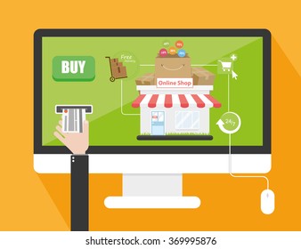  Online shop flat design