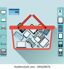 Online shop flat vector concept