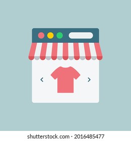 Ilustración vectorial plana de tienda en línea