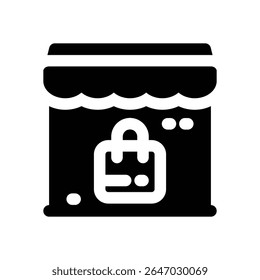 online shop glyph icon. Strong and solid vector icon for websites, mobile interfaces, presentations, and visual branding. High quality and easy to edit.