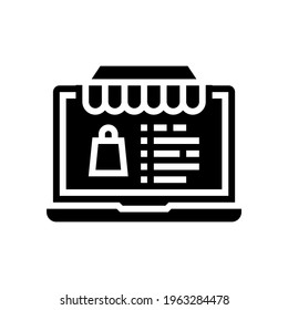 online shop glyph icon vector. online shop sign. isolated contour symbol black illustration