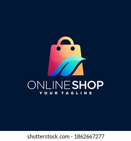 online shop gradient logo design