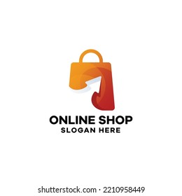 Online Shop Gradient Logo Template