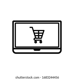 Online shop icon. Design template vector