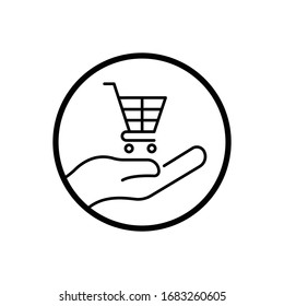 Online shop icon. Design template vector