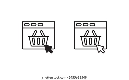 Online Shop icon design with white background stock illustration