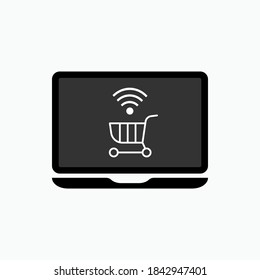 Online Shop Icon. E Commerce Symbol - Vector Logo Template.