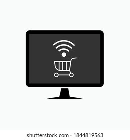 Online Shop Symbol. E-Handelssymbol - Vorlage für Vektorlogo.
