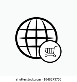 Icono de tienda en línea. Símbolo de comercio E - Plantilla de logotipo de vectores.