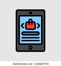 Online shop icon in filled line style about black friday, use for website mobile app presentation