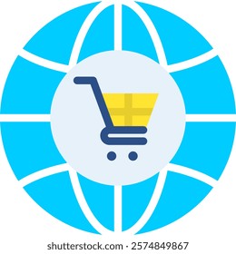 Online Shop Icon Flat Vector Illustration
