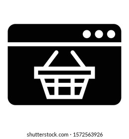 online shop icon glyph vector design