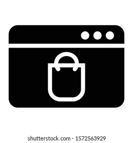 online shop icon glyph vector design