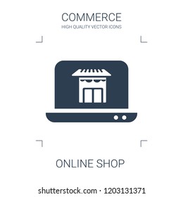 online shop icon. high quality filled online shop icon on white background. from commerce collection flat trendy vector online shop symbol. use for web and mobile