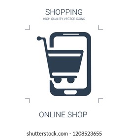 online shop icon. high quality filled online shop icon on white background. from shopping collection flat trendy vector online shop symbol. use for web and mobile