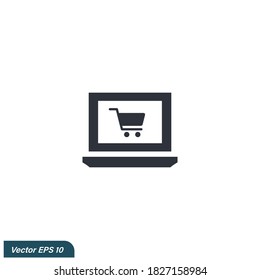 online shop icon illustration design element logo template