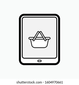 
Online Shop Icon. Internet Market Illustration As A Simple Vector Sign & Trendy Symbol for Design,  Websites, Presentation or Apps Elements.
