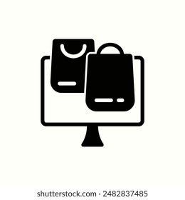 online shop icon, isolated glyph icon theme ecommerce