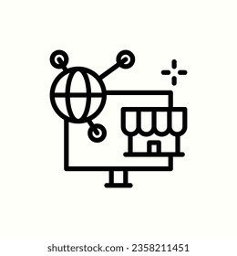 online shop icon, isolated icon in light background, perfect for website, blog, logo, graphic design, social media, UI, mobile app