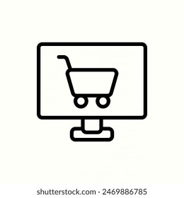 online shop icon, isolated outline or line icon