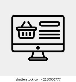 Online shop icon in line style, use for website mobile app presentation