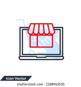 ilustración vectorial del logotipo del icono de tienda en línea. Plantilla de símbolo de compra en línea para colección de diseño gráfico y web