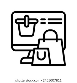 Online Shop Icon In Outline Style