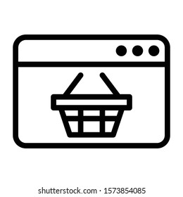 online shop icon outline vector design