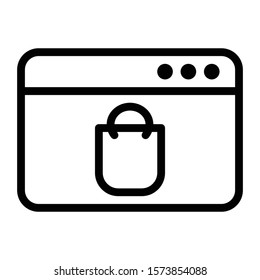 online shop icon outline vector design