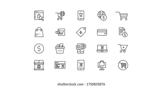 Online Shop Icon Pack - All elements on this template are editable with vector software