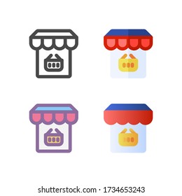 paquete de iconos de tienda en línea aislado en fondo blanco. para el diseño de su sitio web, logotipo, aplicación, interfaz de usuario. Ilustración gráfica vectorial y trazo editable. EPS 10.